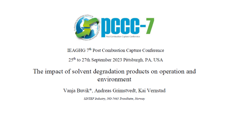 Abstract – PCCC-7: «The impact of solvent degradation products on operation and environment»